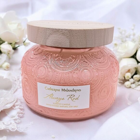 Catherine Malandrino ALWAYS RED Candle SOY Hand Poured Exotic Decor Retail $67 - Picture 1 of 12